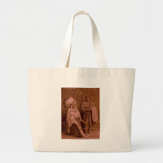 Cuts The Bear's Ears and Wife - Crow Large Tote Bag