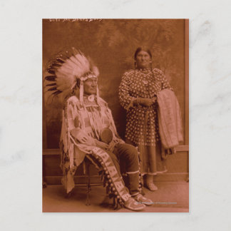 Cuts The Bear's Ears and Wife - Crow Postcard