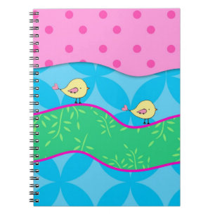 Cutsie Yellow Birds Bright Colourful Notebook
