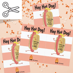 Cuttable Fire Jumping Hot Dog Valentine's Day Card