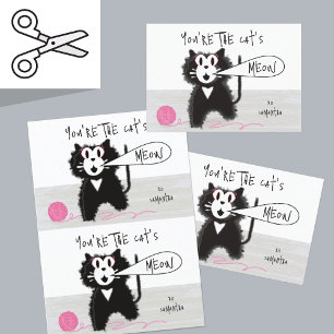 Cuttable Pretty Kitty Valentine Card Pair