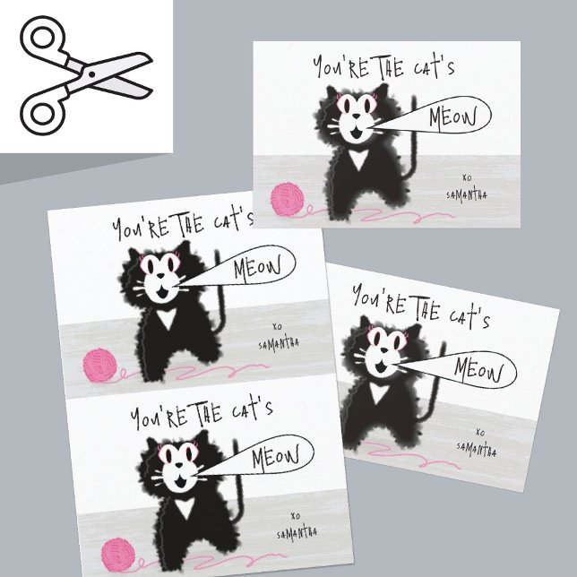 Cuttable Pretty Kitty Valentine Card Pair (Creator Uploaded)
