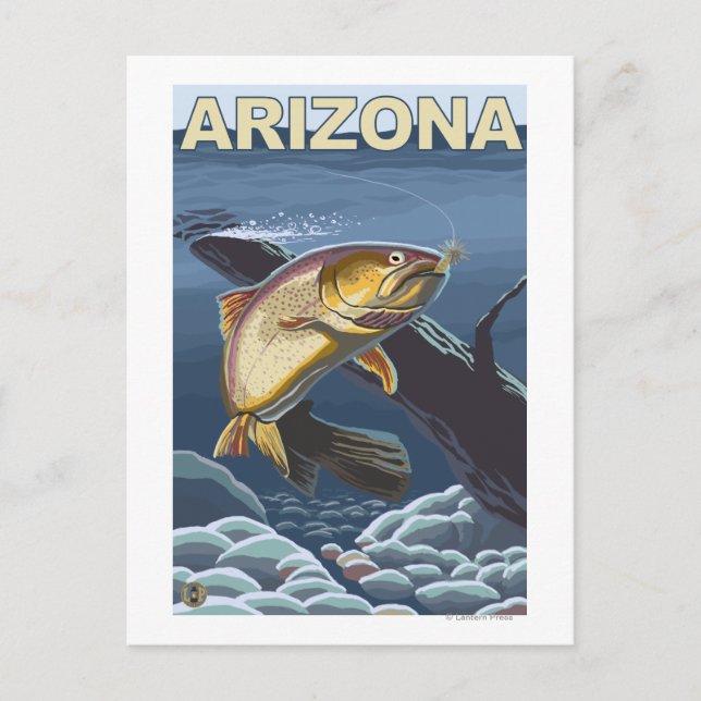 Cutthroat Trout FishingArizona Postcard (Front)