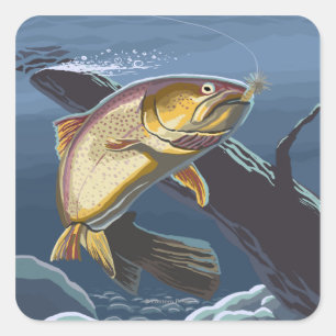 Cutthroat Trout FishingArizona Square Sticker
