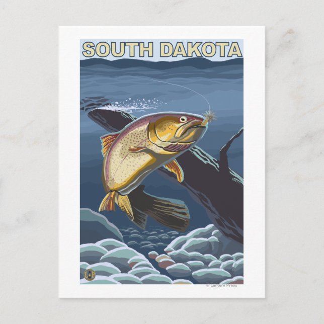 Cutthroat Trout FishingSouth Dakota Postcard (Front)