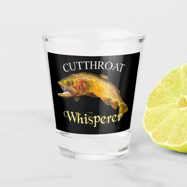 Cutthroat Trout Whisperer Dark Shot Glass (Front)