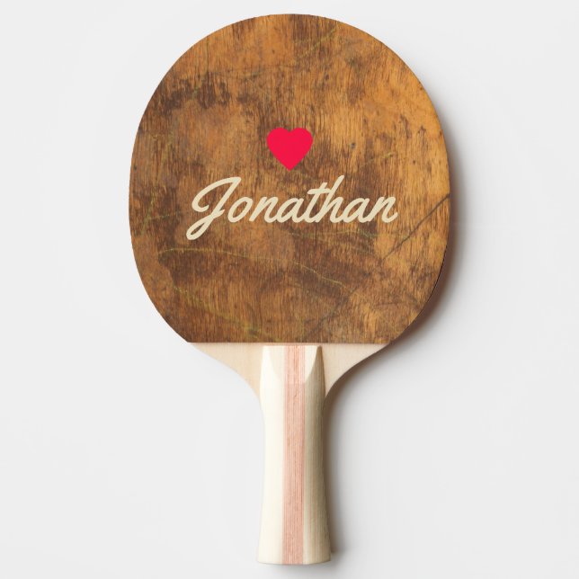 Cutting Block Vintage Heart Signature Ping Pong Paddle (Front)