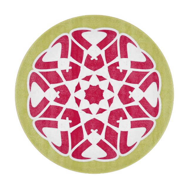 Cutting Board,  A round floral modern art design  Board (Front)