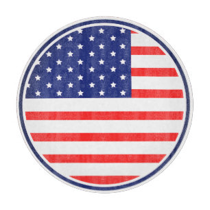Cutting Board "American Flag Patriotic Circle USA