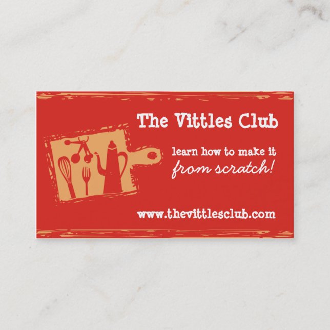 cutting board cooking utensils chef business cards (Front)