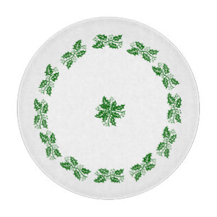 Cutting Board - Holly Wreath