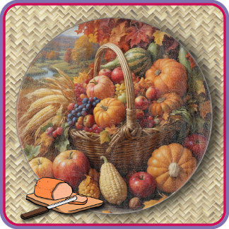 CUTTING BOARD - Overflowing Basket of Fruit & Vegi