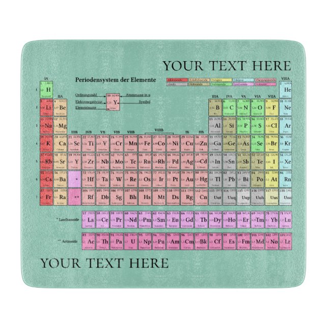 Cutting Board Periodic Table Rounded Corners (Front)