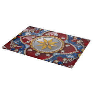 Cutting board with Colombian Colours Design