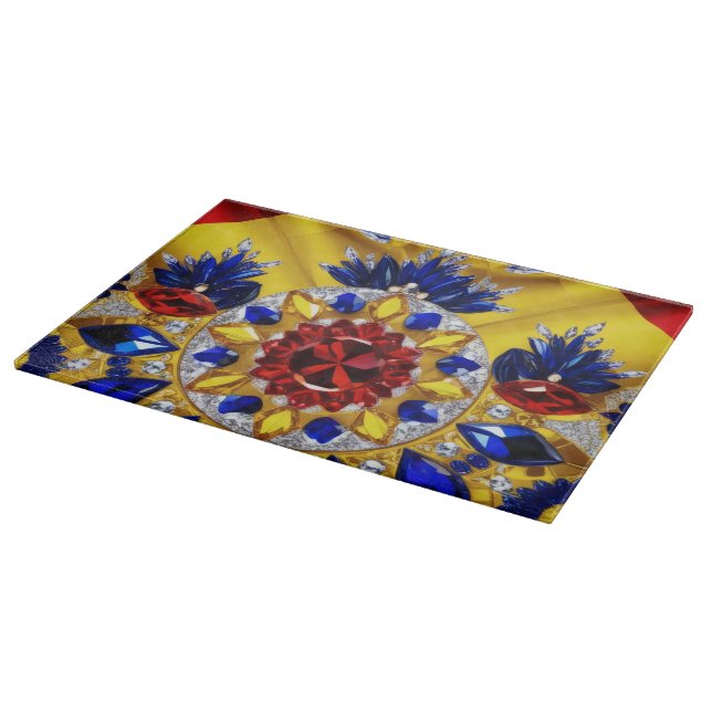 Cutting board with Romania Colours Design (Corner)