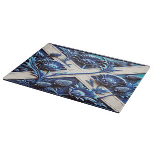 Cutting board with Scottish Thistles Design