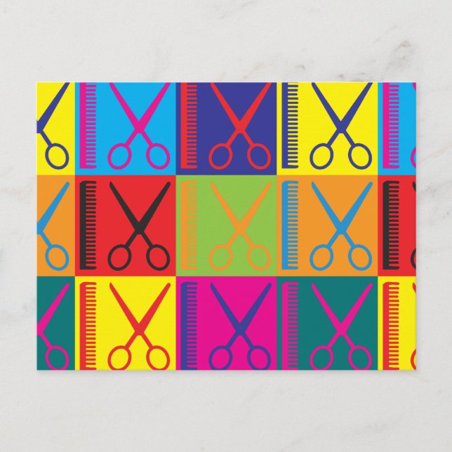 Cutting Hair Pop Art Postcard (Front)