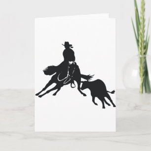 Cutting Horse and cow Card