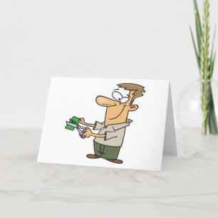 Cutting Up Money Thank You Card