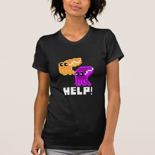 Cuttlefish Danger 'Help!' Pixel Art Womens T-shirt