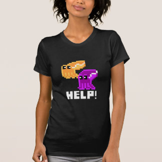 Cuttlefish Danger 'Help!' Pixel Art Womens T-shirt