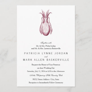 Cuttlefish Letterpress Style Invitation