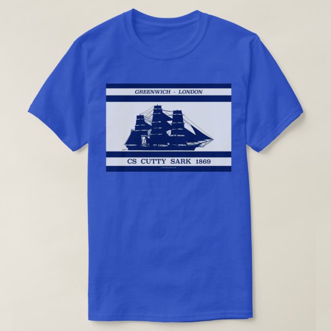Cutty Sark on blue white 2 T-Shirt (Design Front)
