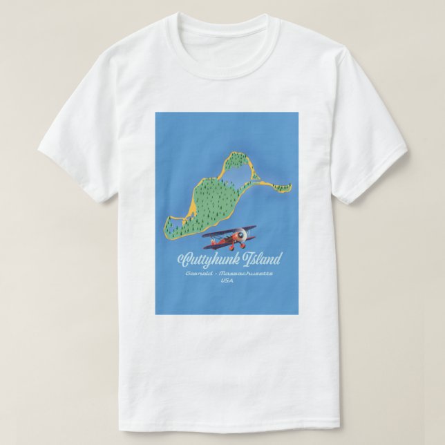 Cuttyhunk island Gosnold, Massachusetts map T-Shirt (Design Front)