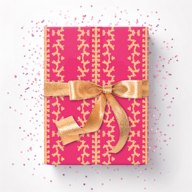 Cutwork Vine in Pink and Orange Wrapping Paper (Creator Uploaded)