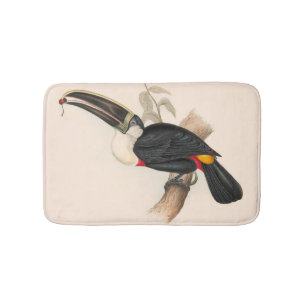 Cuviers Toucan Print: Vintage Tropical Bird Bath Mat