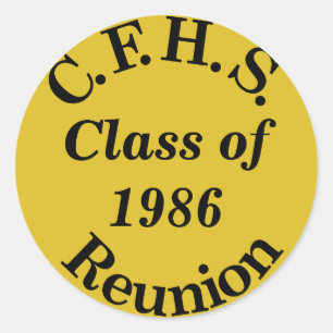Cuyahoga Falls High School Reunion - gold sticker