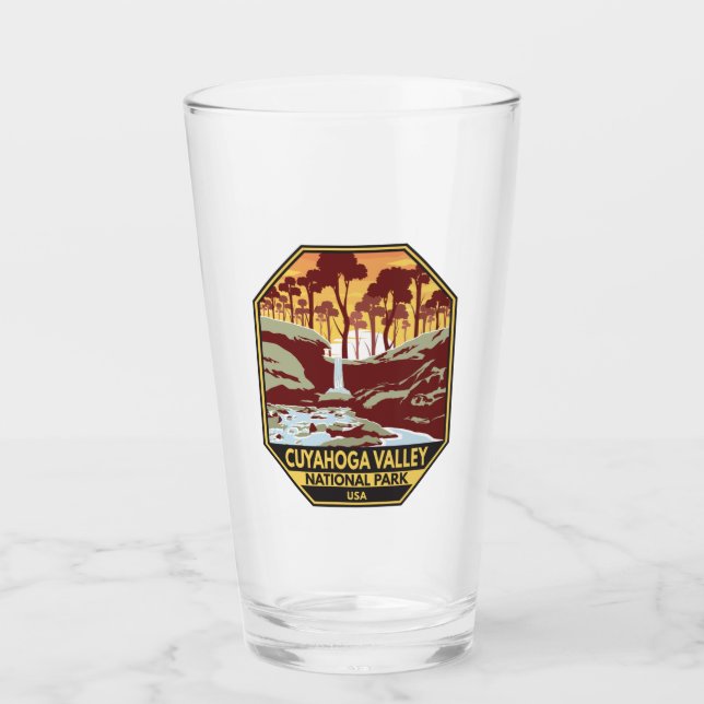Cuyahoga Valley National Park Ohio Vintage Emblem Glass (Front)