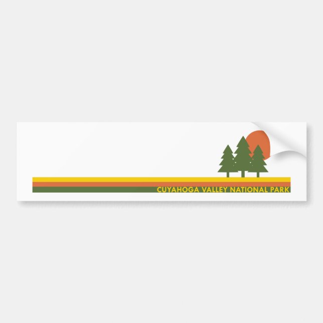 Cuyahoga Valley National Park Pine Trees Sun Bumper Sticker (Front)