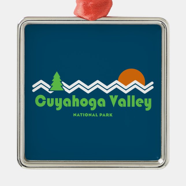 Cuyahoga Valley National Park Retro Metal Tree Decoration (Front)