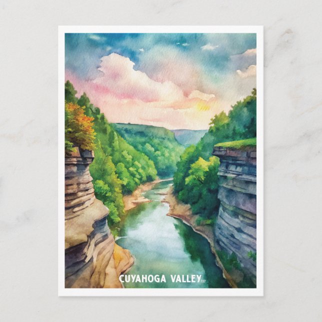 Cuyahoga Valley National Park Watercolor Painting Postcard (Front)