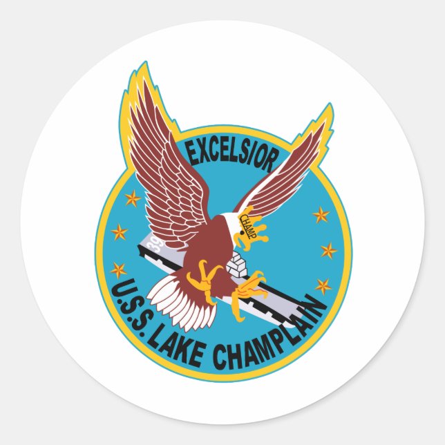 CV-39 USS LAKE CHAMPLAIN Multi-Purpose Aircraft Ca Classic Round Sticker (Front)