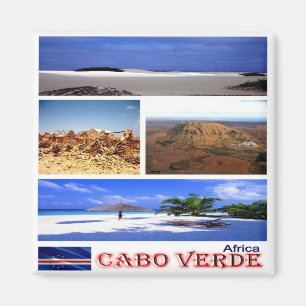 CV - Cape Verde - I Love - Mosaic Collage Magnet