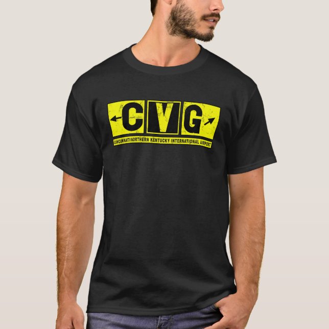 CVG Cincinnati N Kentucky Airport Taxiway Sign Pil T-Shirt (Front)