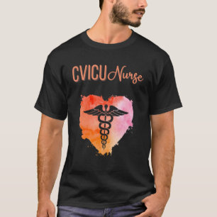 CVICU Nurse Gifts Nurses Nursing Graduation Caduce T-Shirt