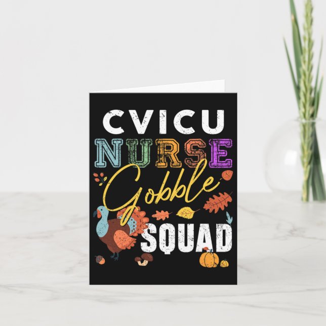 Cvicu Nurse Gobble Squad Thanksgiving Fall Rn Matc Card (Front)