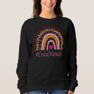 Cvicu Nurse Leopard Rainbow Nurse's Week Sweatshirt