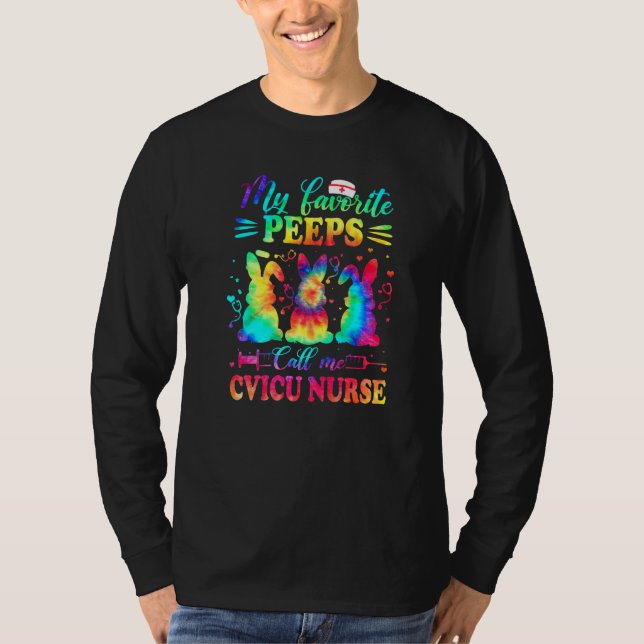 Cvicu Nurse Tie Dye Favourite Nurse Easter T-Shirt (Front)