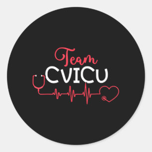 Cvicu Team Cardiovascular Cardiac ICU Registered Classic Round Sticker