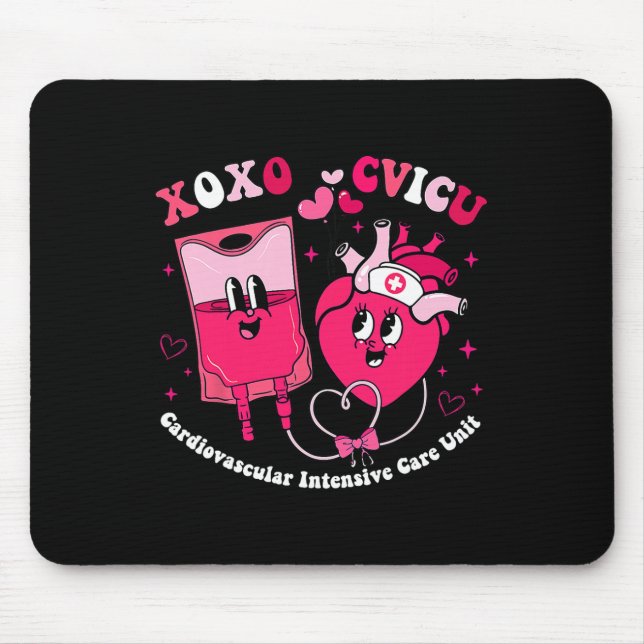 Cvicu Valentine Day Cardiovascular Intensive Care  Mouse Pad (Front)