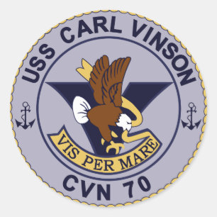 CVN-70 CARL VINSON Multi-Purpose Nuclear Classic Round Sticker