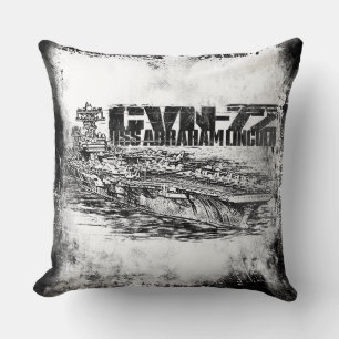 CVN-72 Abraham Lincoln Grade A Cotton Throw Pillo Cushion