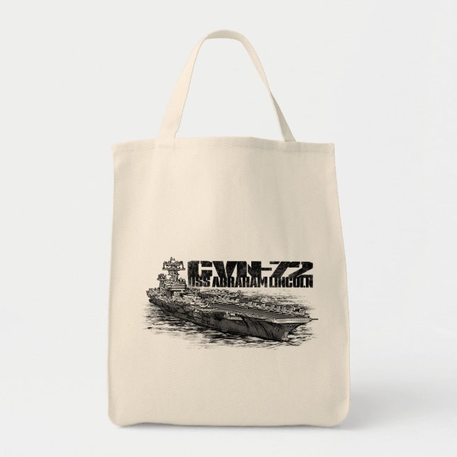 CVN-72 Abraham Lincoln Grocery Tote Bag (Front)