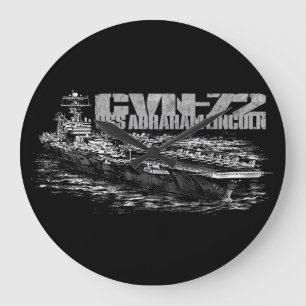 CVN-72 Abraham Lincoln Round (Large) Wall Clock