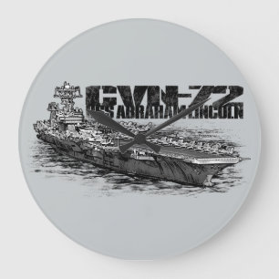 CVN-72 Abraham Lincoln Round (Large) Wall Clock
