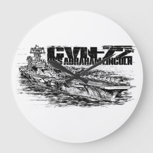 CVN-72 Abraham Lincoln Round (Large) Wall Clock